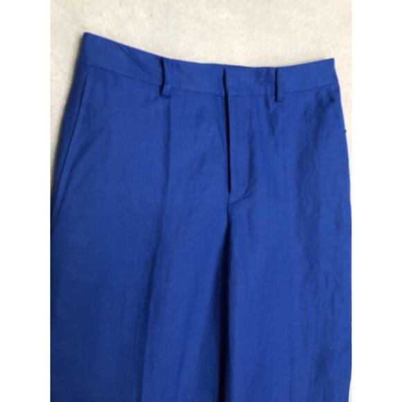 Lauren Ralph Lauren Twill Cropped Pants Women's Size 6 Linen Blend Blue NEW - Picture 2 of 11